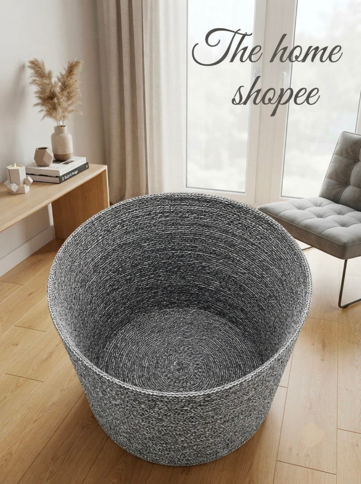Basket — Grey Rope, open