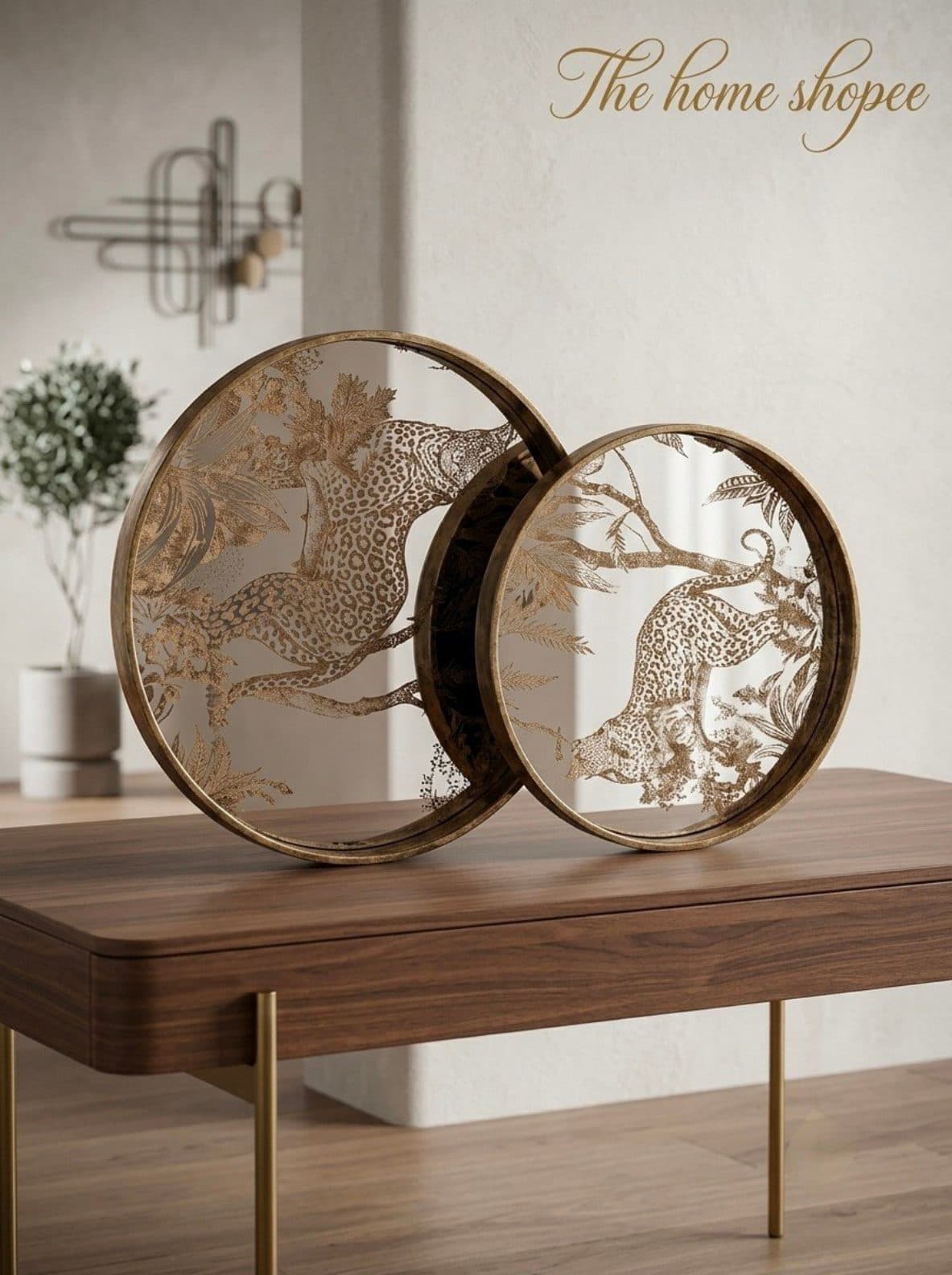 Serving Tray — Leopard Set, 14 in & 12 in